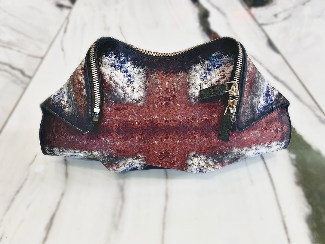 ALEXANDER MCQUEEN SILK SATIN DE MANTA CLUTCH