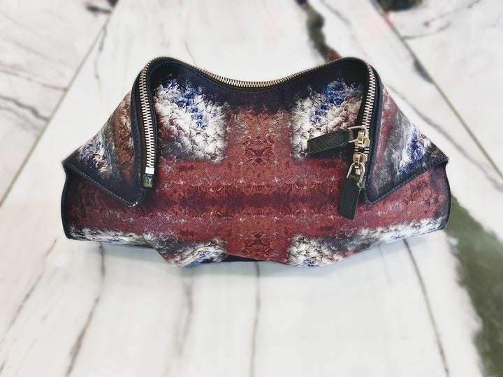 ALEXANDER MCQUEEN SILK SATIN DE MANTA CLUTCH
