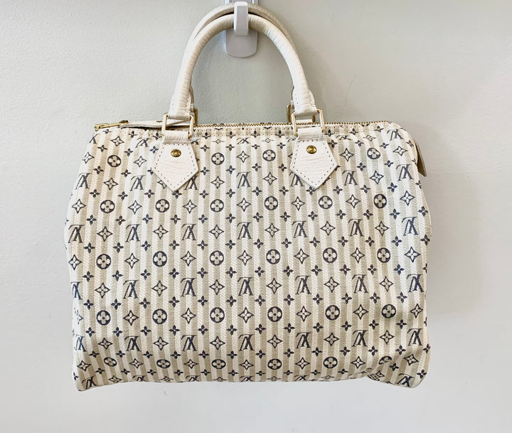 LOUIS VUITTON MONOGRAM MINI LIN CROISETTE SPEEDY 30 BAG
