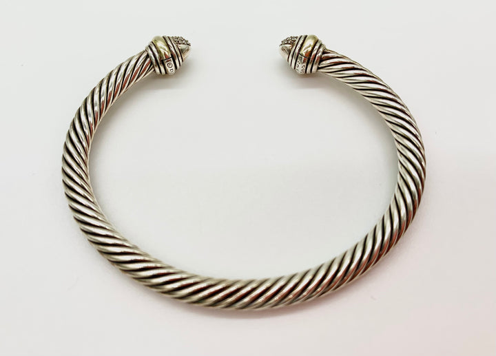 DAVID YURMAN GOLD AND PAVÉ DIAMONDS CABLE BRACELET