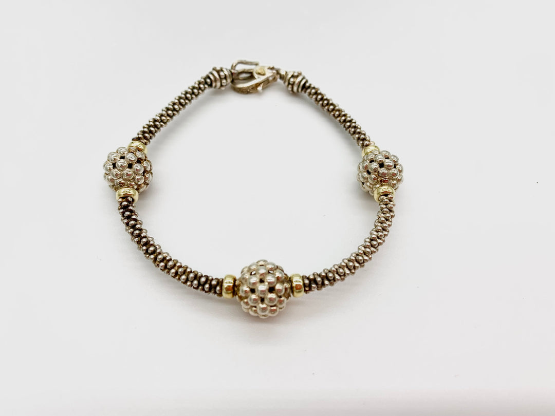 LAGOS THREE STATION CAVIAR BEADED BRACELET