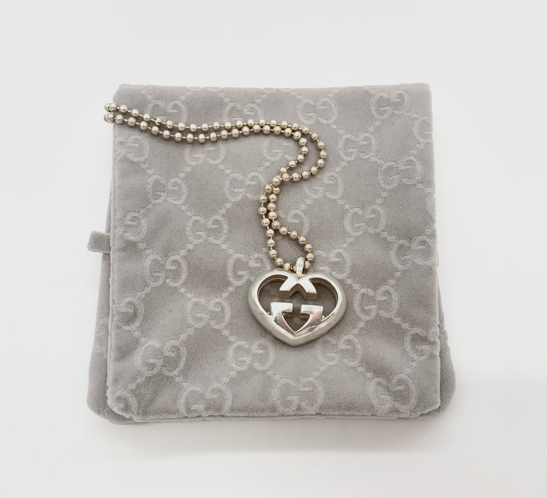 GUCCI GG "LOVE BRITT" HEART NECKLACE