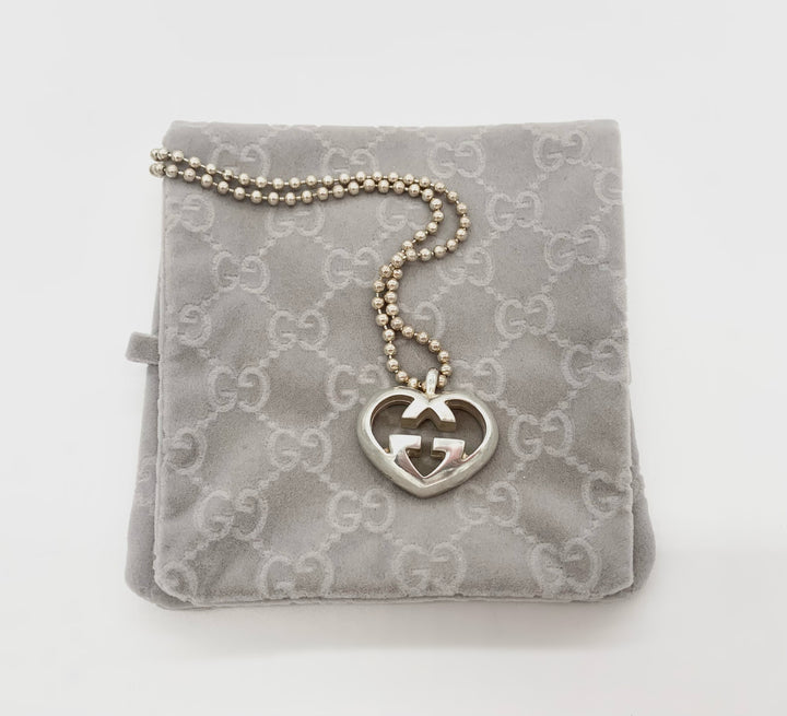 GUCCI GG "LOVE BRITT" HEART NECKLACE
