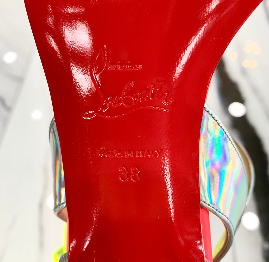 CHRISTIAN LOUBOUTIN CINETIKADOLL FLUO CHUNKY HEEL SANDALS