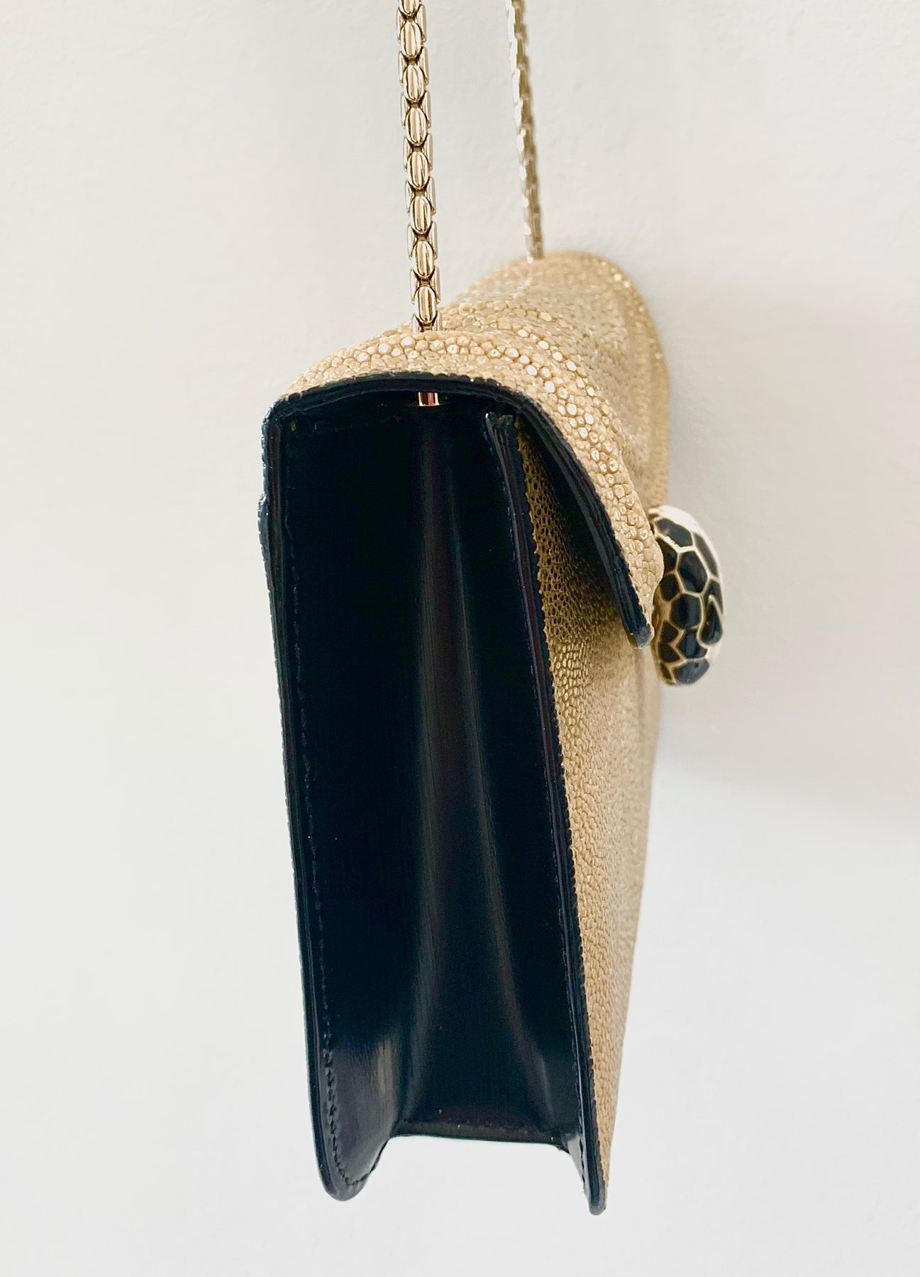 Bulgari, Bags, Bvlgari Gold Stingray Acrylic Cover Flap Chain Bag