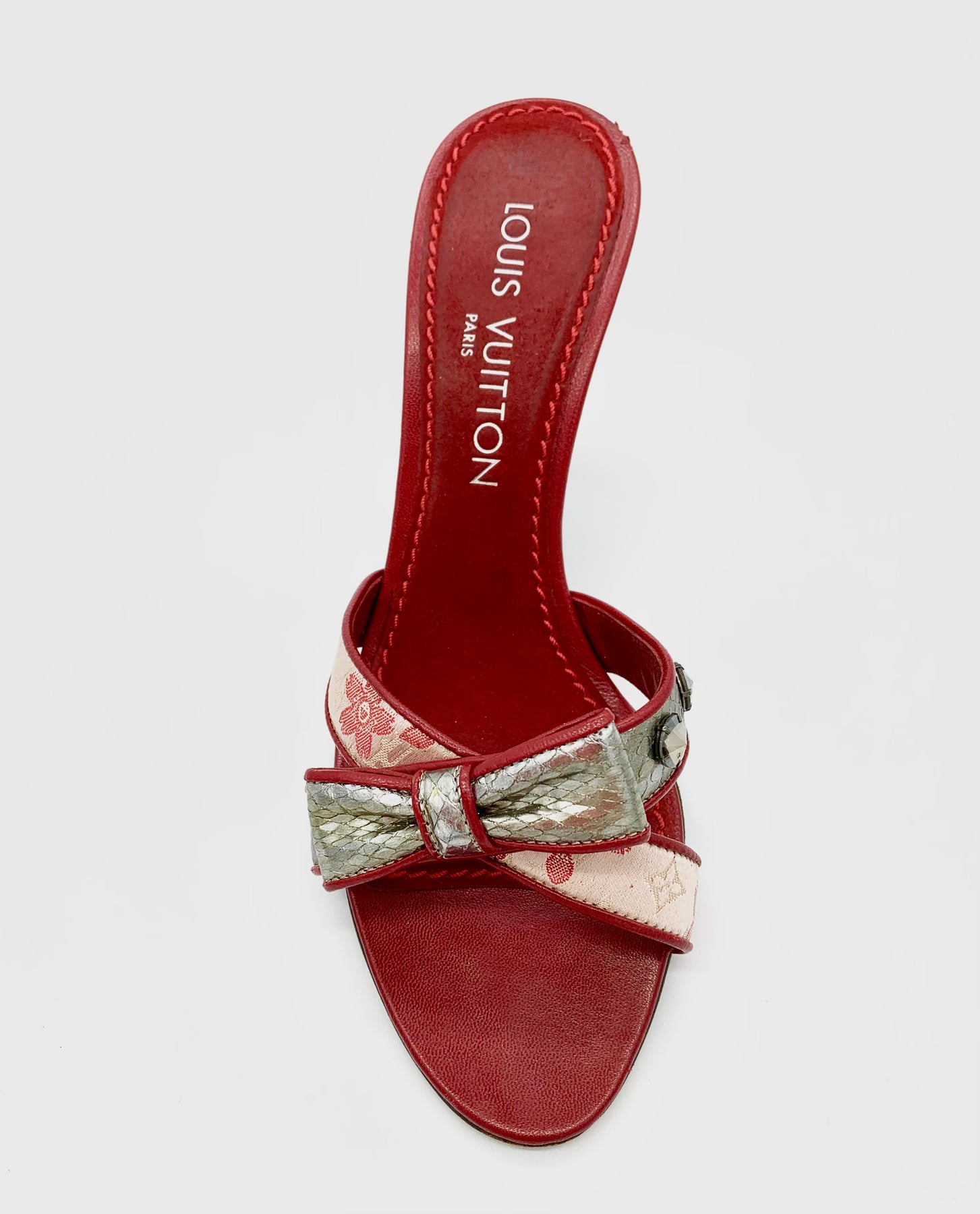 Louis Vuitton Takashi Murakami Monogram Cherry Blossom Open Toe Sandal 38.5  Heel