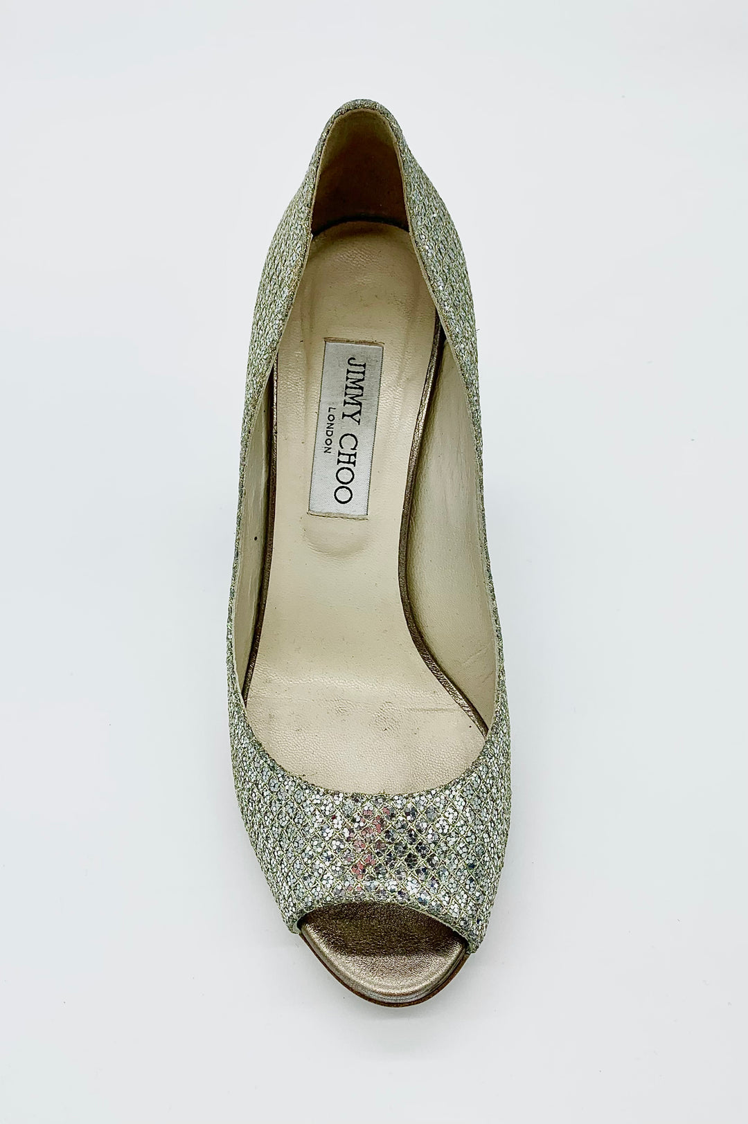 JIMMY CHOO BELLO GLITTER WEDGES