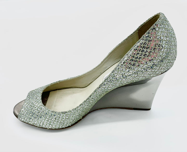JIMMY CHOO BELLO GLITTER WEDGES