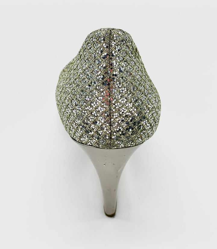 JIMMY CHOO BELLO GLITTER WEDGES