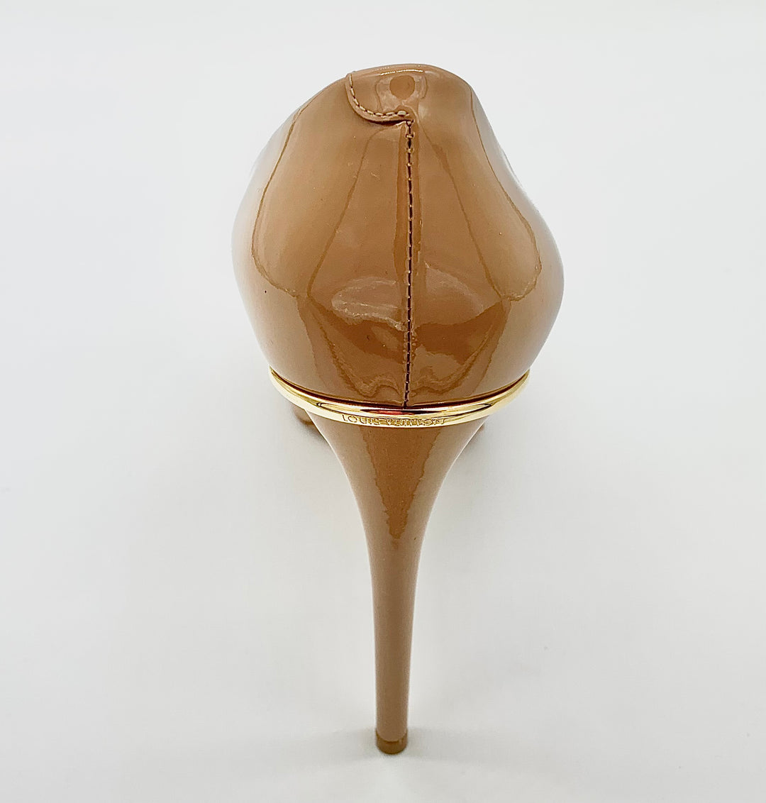 LOUIS VUITTON PATENT LEATHER PEEP TOE STILETTO PUMP