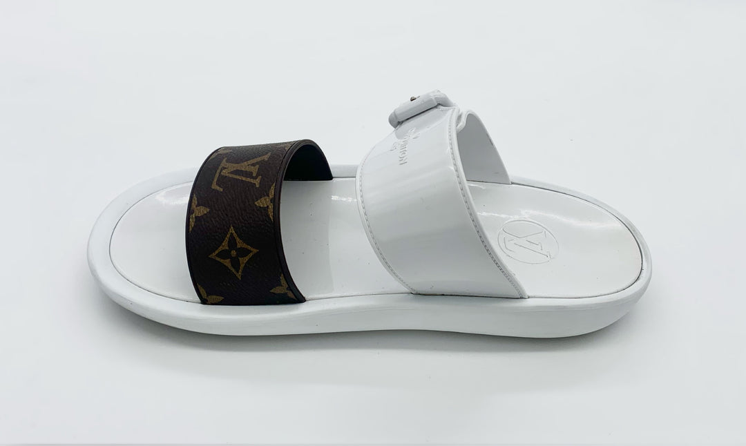 LOUIS VUITTON MONOGRAM STRAP SUNBATH MULES