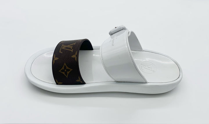 LOUIS VUITTON MONOGRAM STRAP SUNBATH MULES