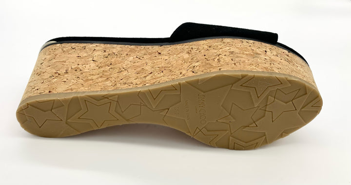 JIMMY CHOO CORK DEEDEE PLATFORM WEDGE SANDALS