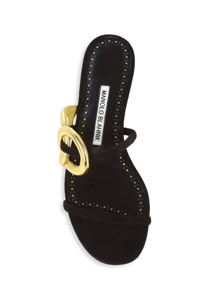 MANOLO BLAHNIK PIEDAD SLIDE SANDALS