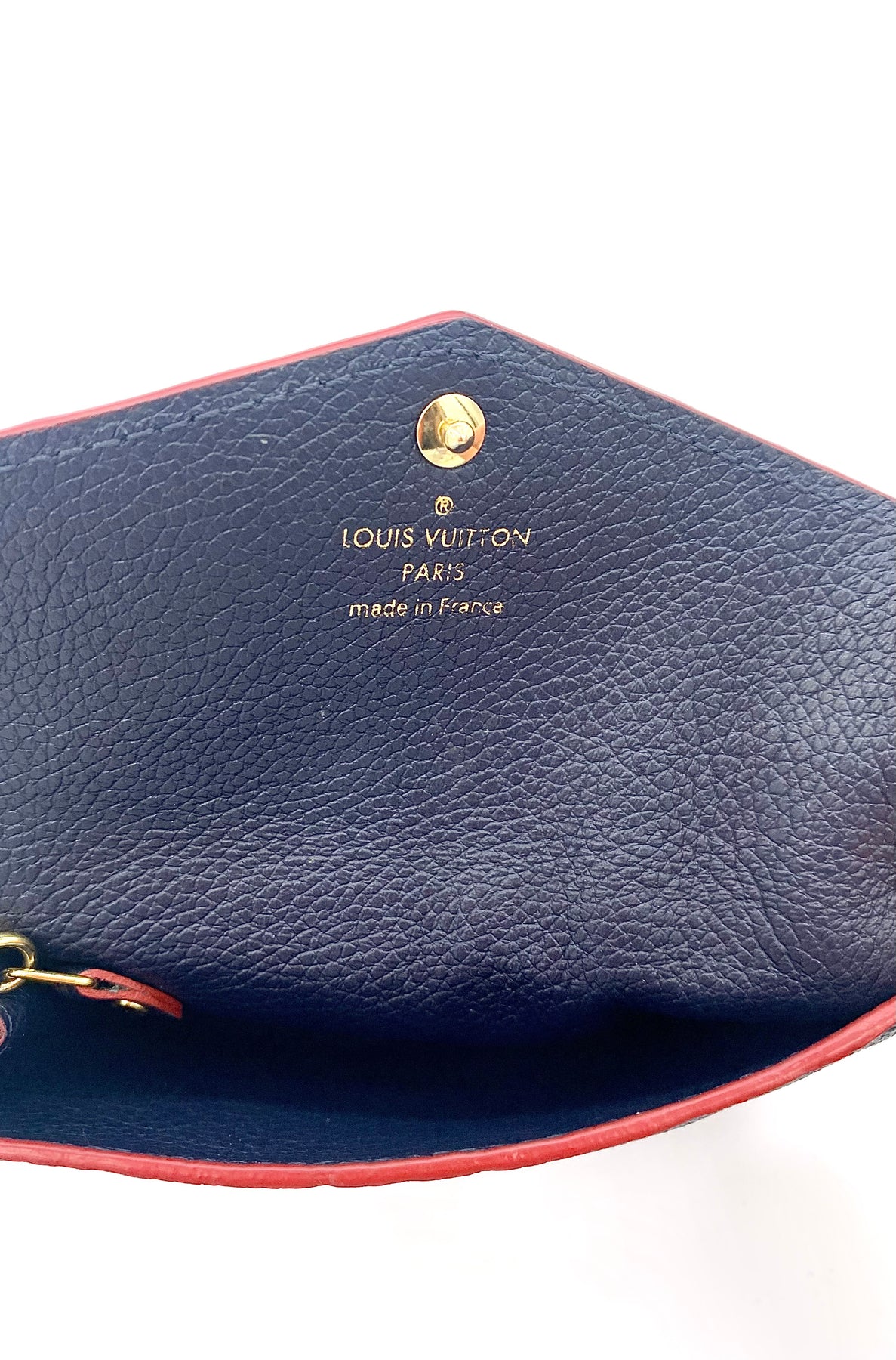 Louis Vuitton Empreinte Pochette Cle Coin Case Navy Key Ring w/Storage Bag  Boxed