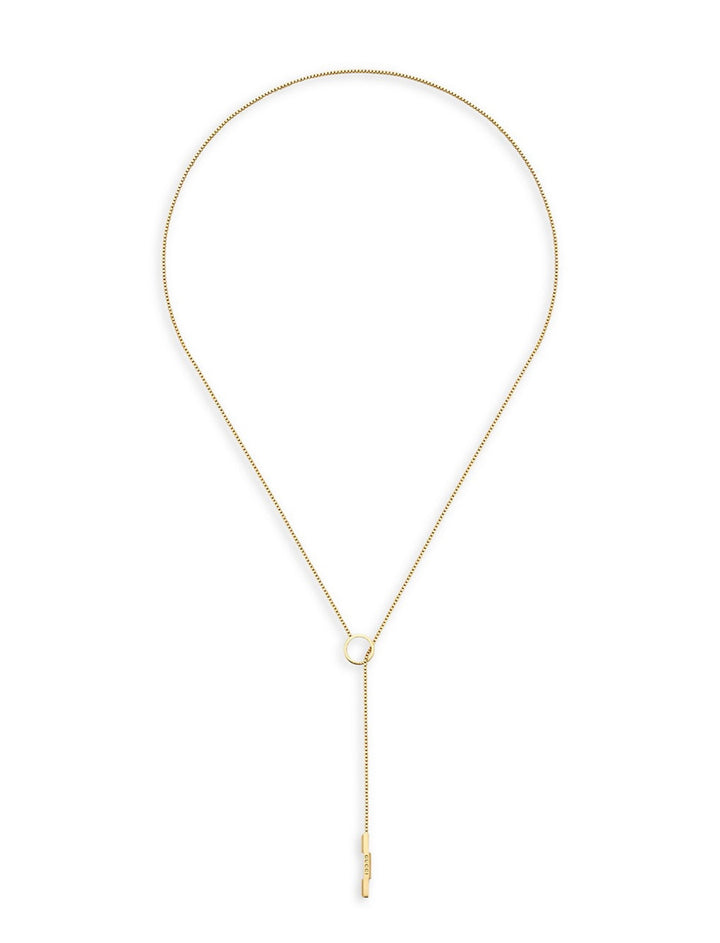 GUCCI LINK TO LOVE LARIAT 18K GOLD NECKLACE