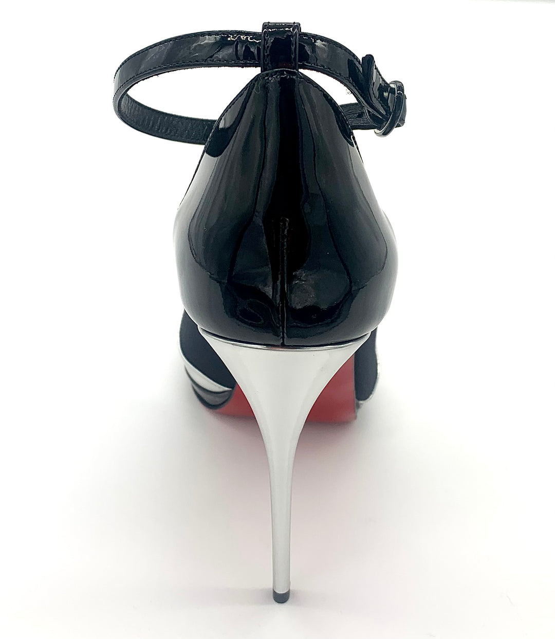 CHRISTIAN LOUBOUTIN SUPER DIVO NEOPRENE PEEP PUMPS
