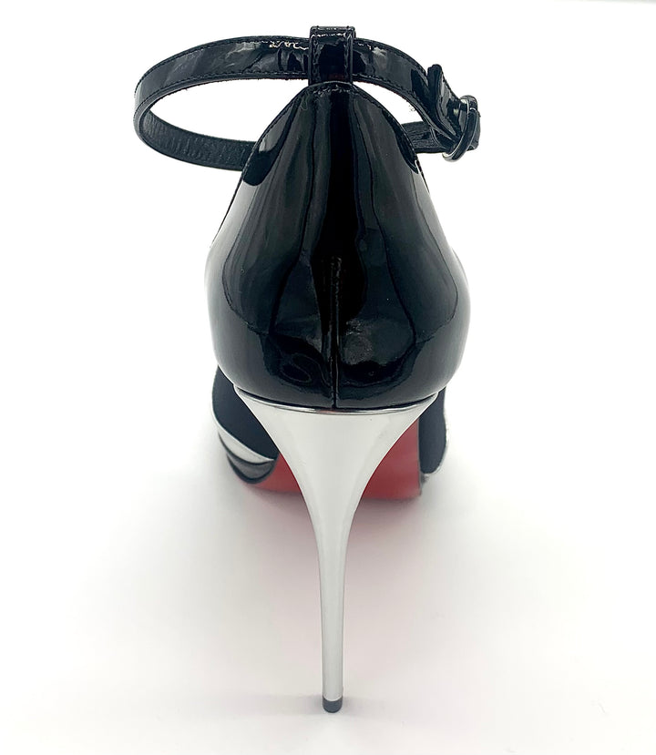 CHRISTIAN LOUBOUTIN SUPER DIVO NEOPRENE PEEP PUMPS