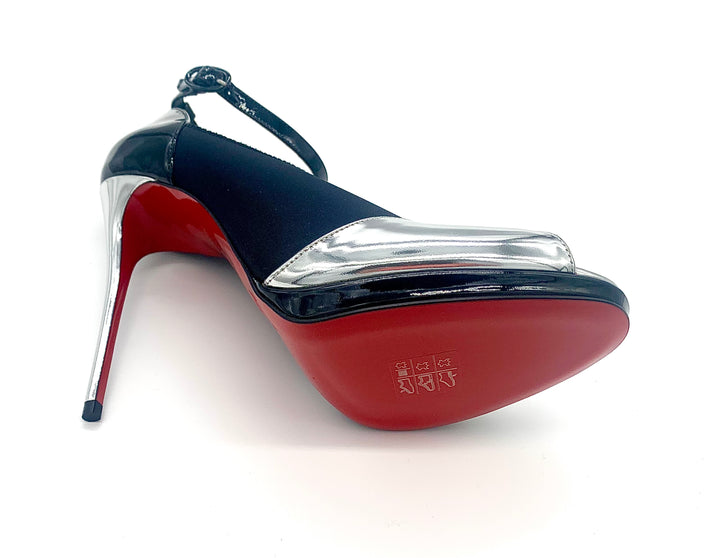 CHRISTIAN LOUBOUTIN SUPER DIVO NEOPRENE PEEP PUMPS
