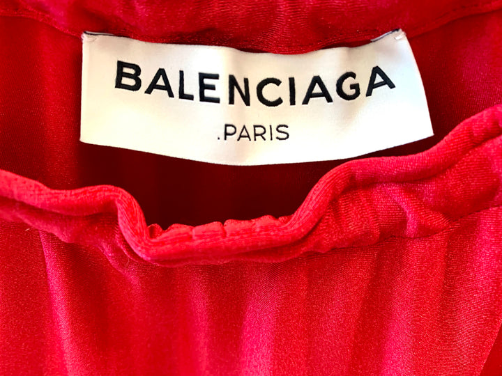 BALENCIAGA RED PONCHO TOP