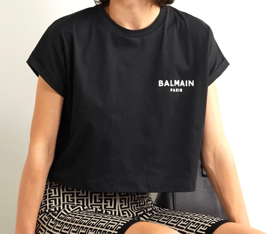 BALMAIN CROPPED T-SHIRT