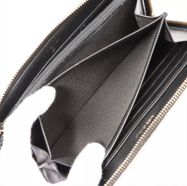Chanel Caviar Leather Quilted Long Zippy Wallet