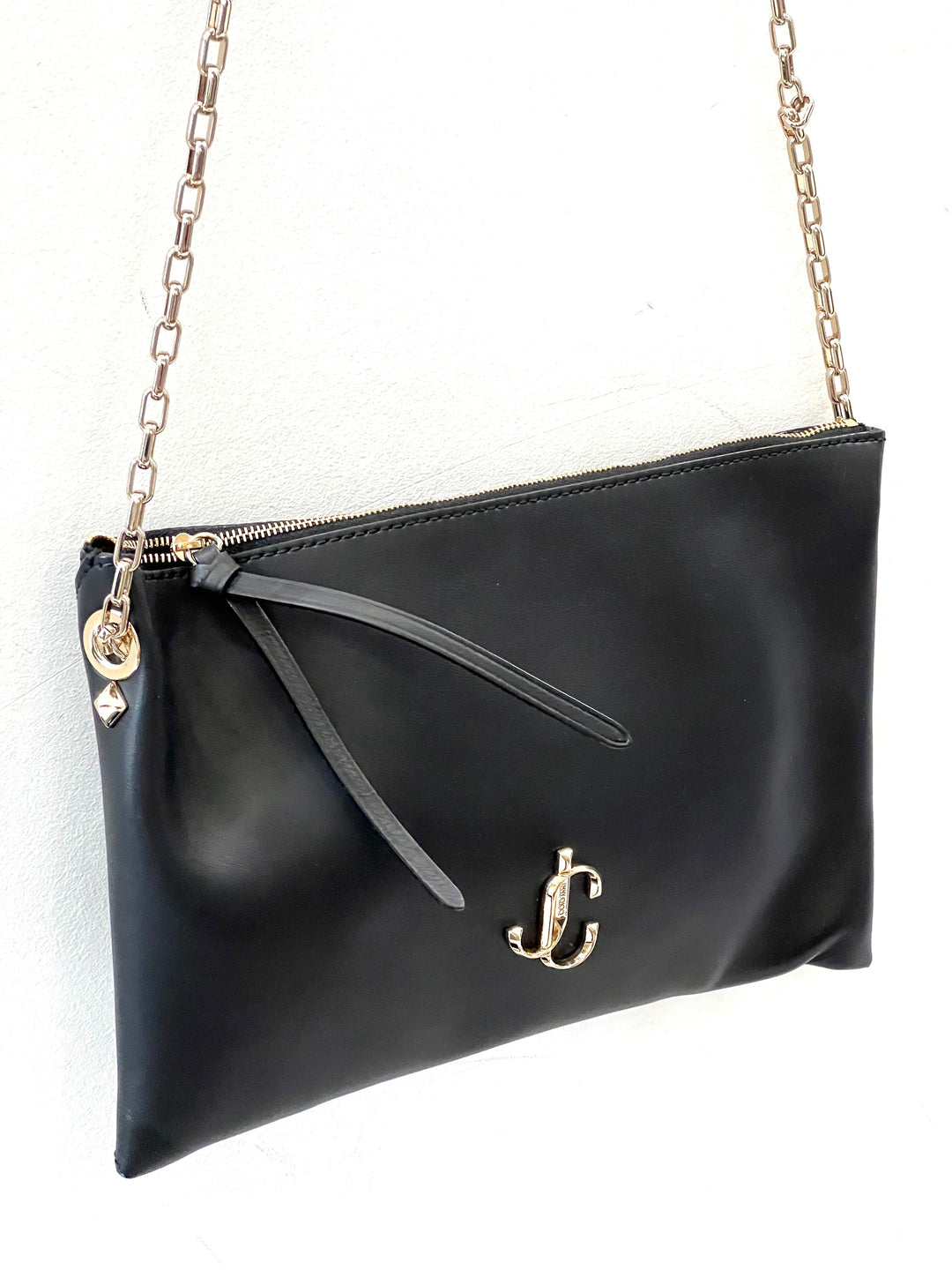 JIMMY CHOO LEATHER ZIP SHOULDER BAG – Caroline's Fashion Luxuries