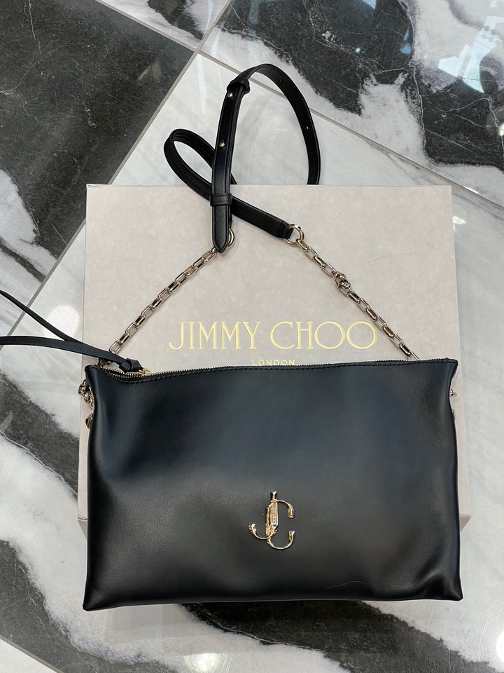 JIMMY CHOO LEATHER ZIP SHOULDER BAG – Caroline's Fashion Luxuries