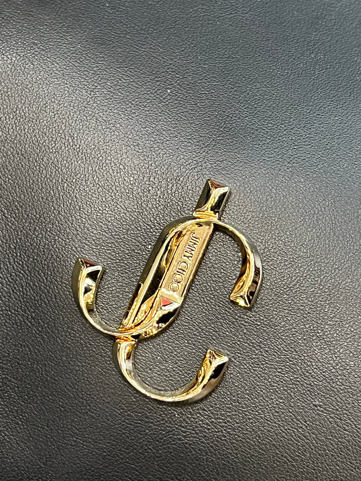JIMMY CHOO LEATHER ZIP SHOULDER BAG