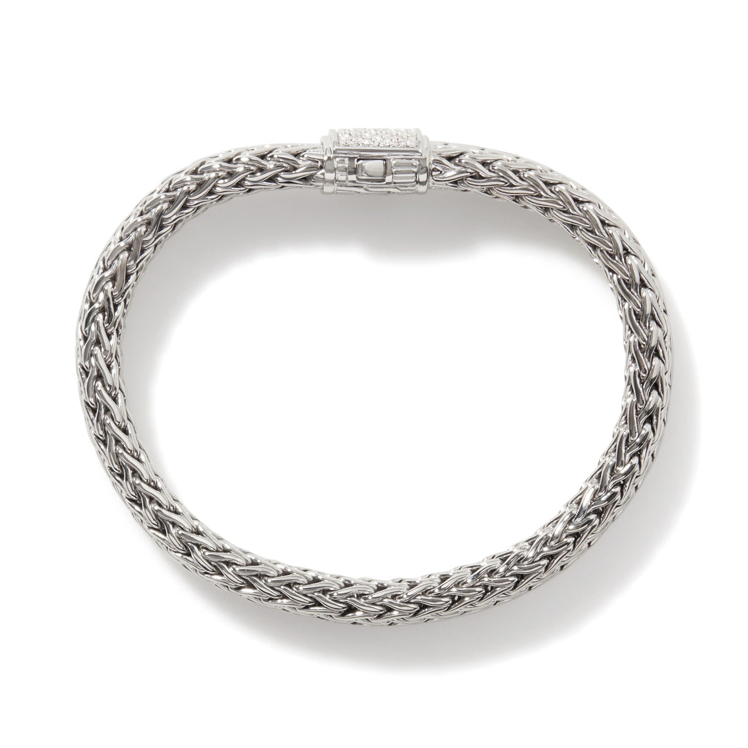 JOHN HARDY DIAMOND SILVER CHAIN BRACELET