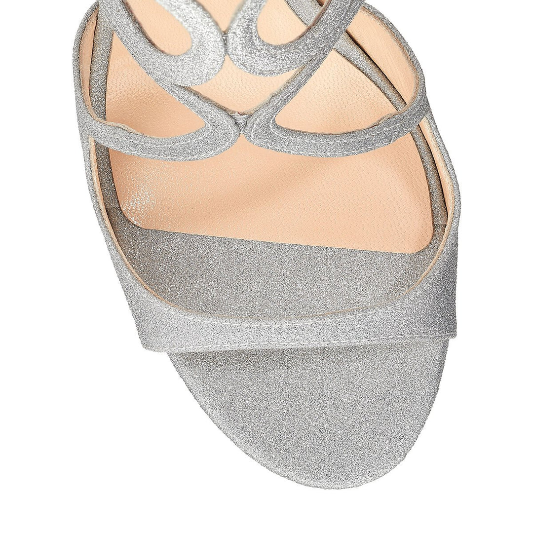 JIMMY CHOO LANCE GLITTER STRAPPY SANDALS