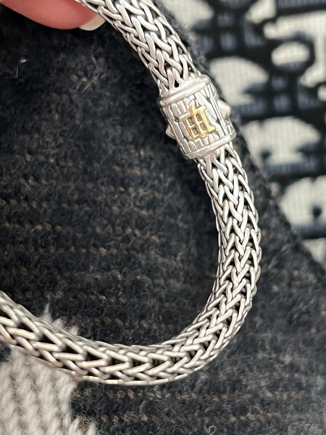JOHN HARDY DIAMOND SILVER CHAIN BRACELET