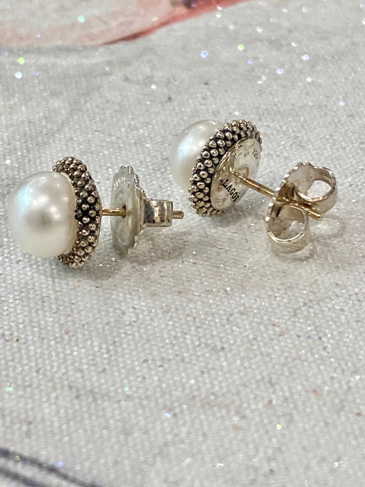 LAGOS CAVIAR STERLING SILVER STUD EARRINGS