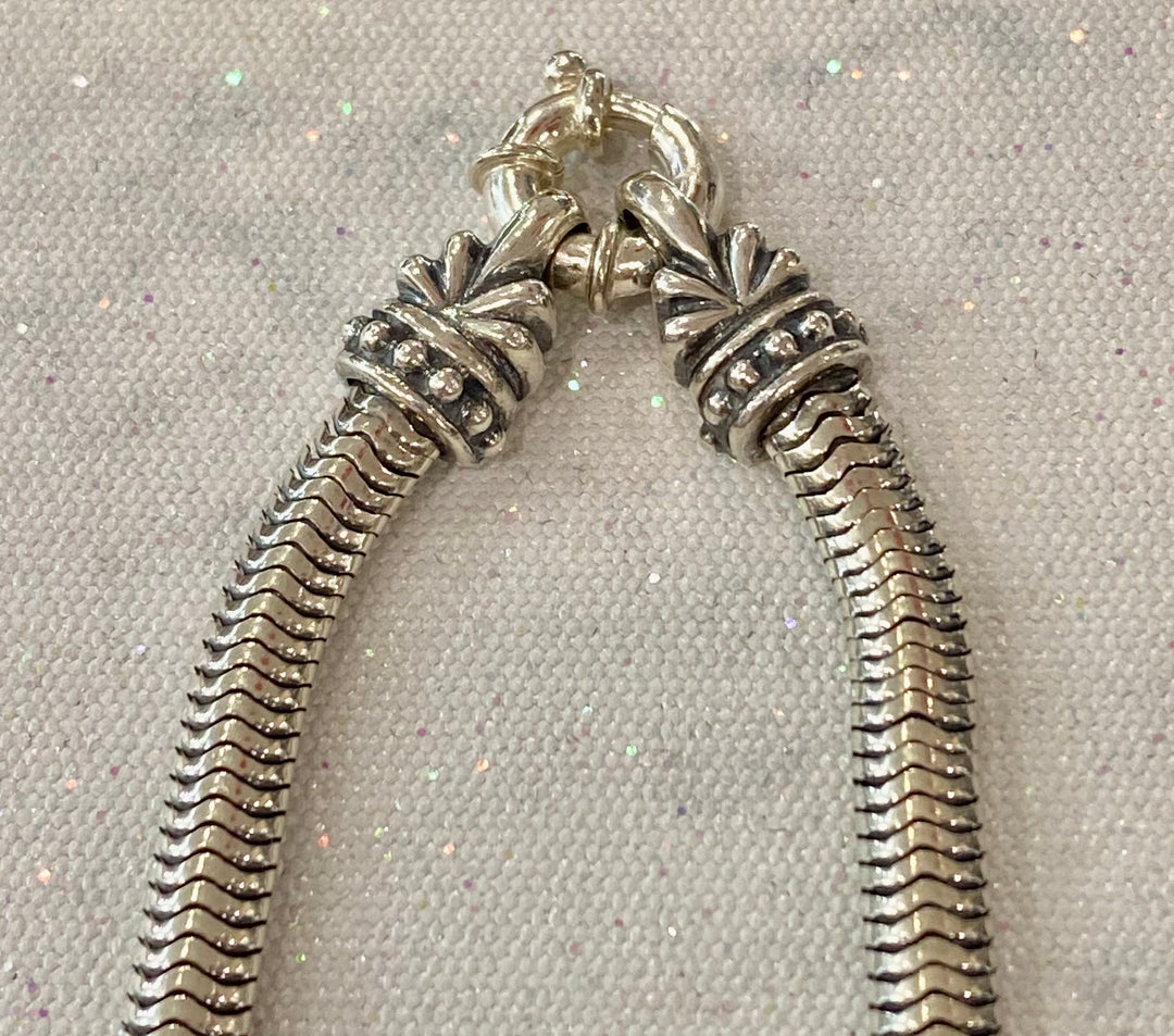 LAGOS STERLING SILVER BLUE TOPAZ CAVIAR NECKLACE