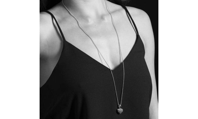 LAGOS STERLING SILVER CAVIAR BEADED HEART NECKLACE