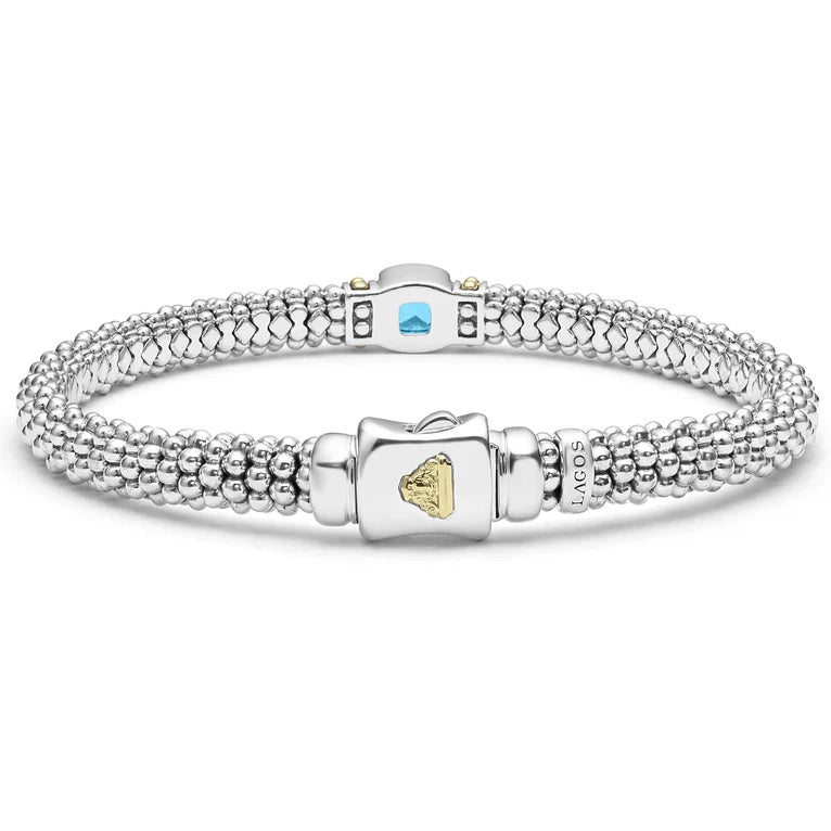 LAGOS SWISS BLUE TOPAZ CAVIAR BRACELET