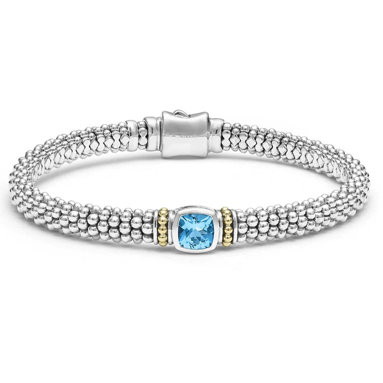 LAGOS SWISS BLUE TOPAZ CAVIAR BRACELET