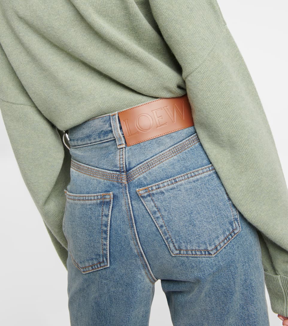 LOEWE ANAGRAM HIGH RISE CROPPED JEANS