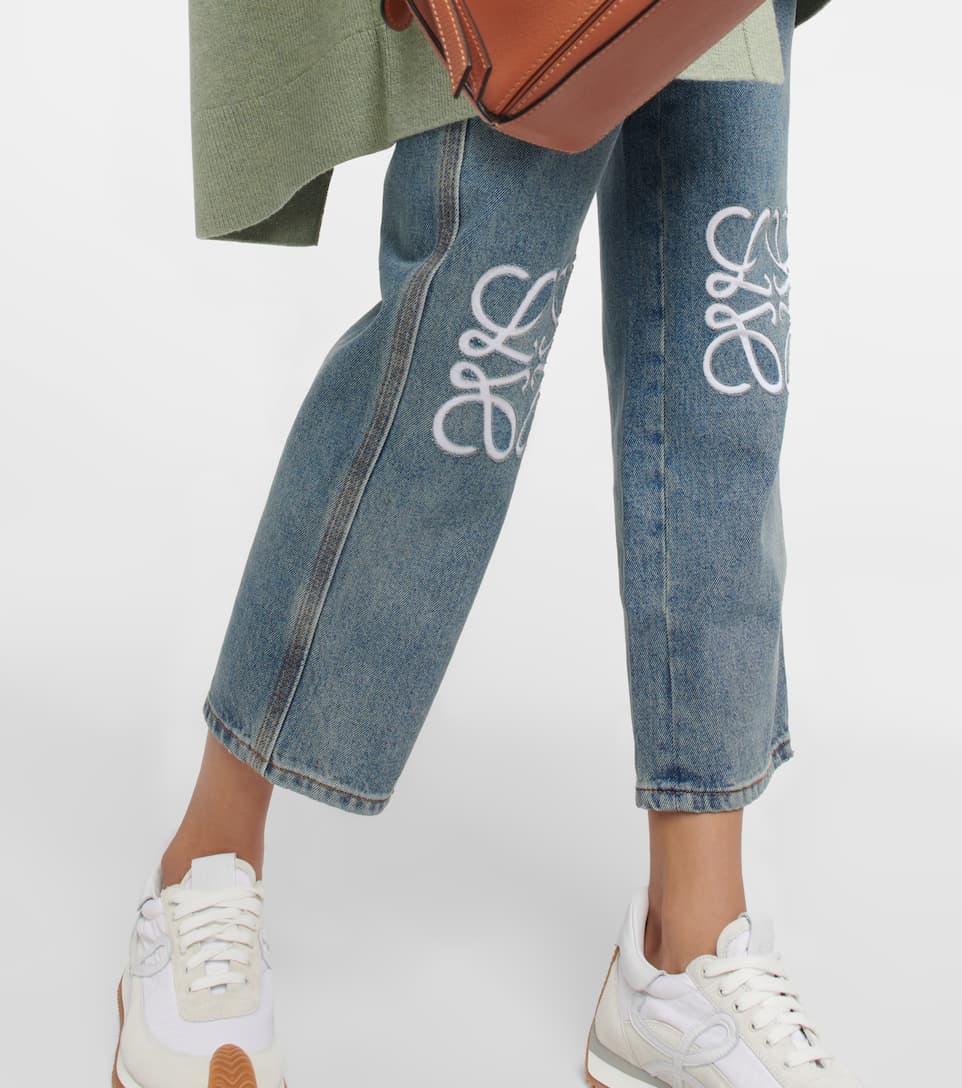 LOEWE ANAGRAM HIGH RISE CROPPED JEANS