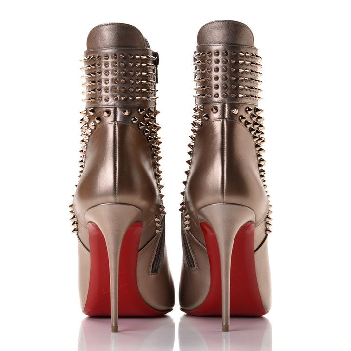 CHRISTIAN LOUBOUTIN HONGROISE SPIKED RED SOLE BOOTIES