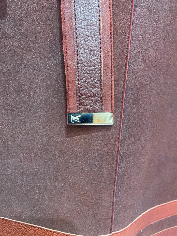 LOUIS VUITTON BELTED AGNEAU LAMBSKIN SKIRT