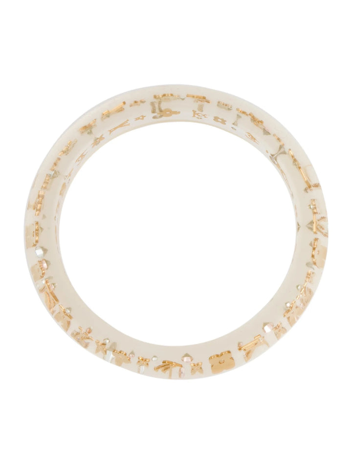 LOUIS VUITTON NARROW INCLUSION CLEAR RESIN BANGLE BRACELET