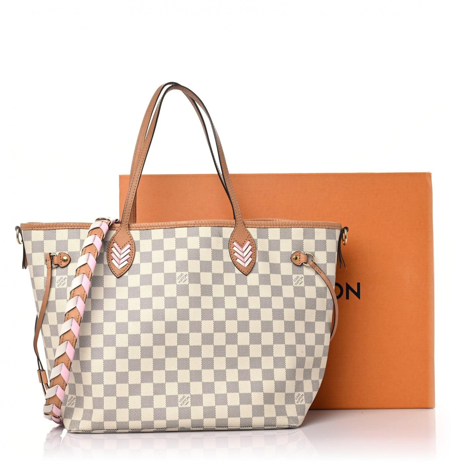 Louis Vuitton Neverfull Azur 2022 Mm Limited Edition Braided Cross Strap  Damier Tote LV-B0330P-A001 – MISLUX