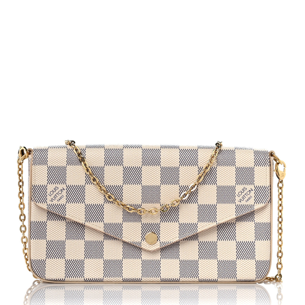 Louis Vuitton Pochette Felicie Damier Azur Bag White