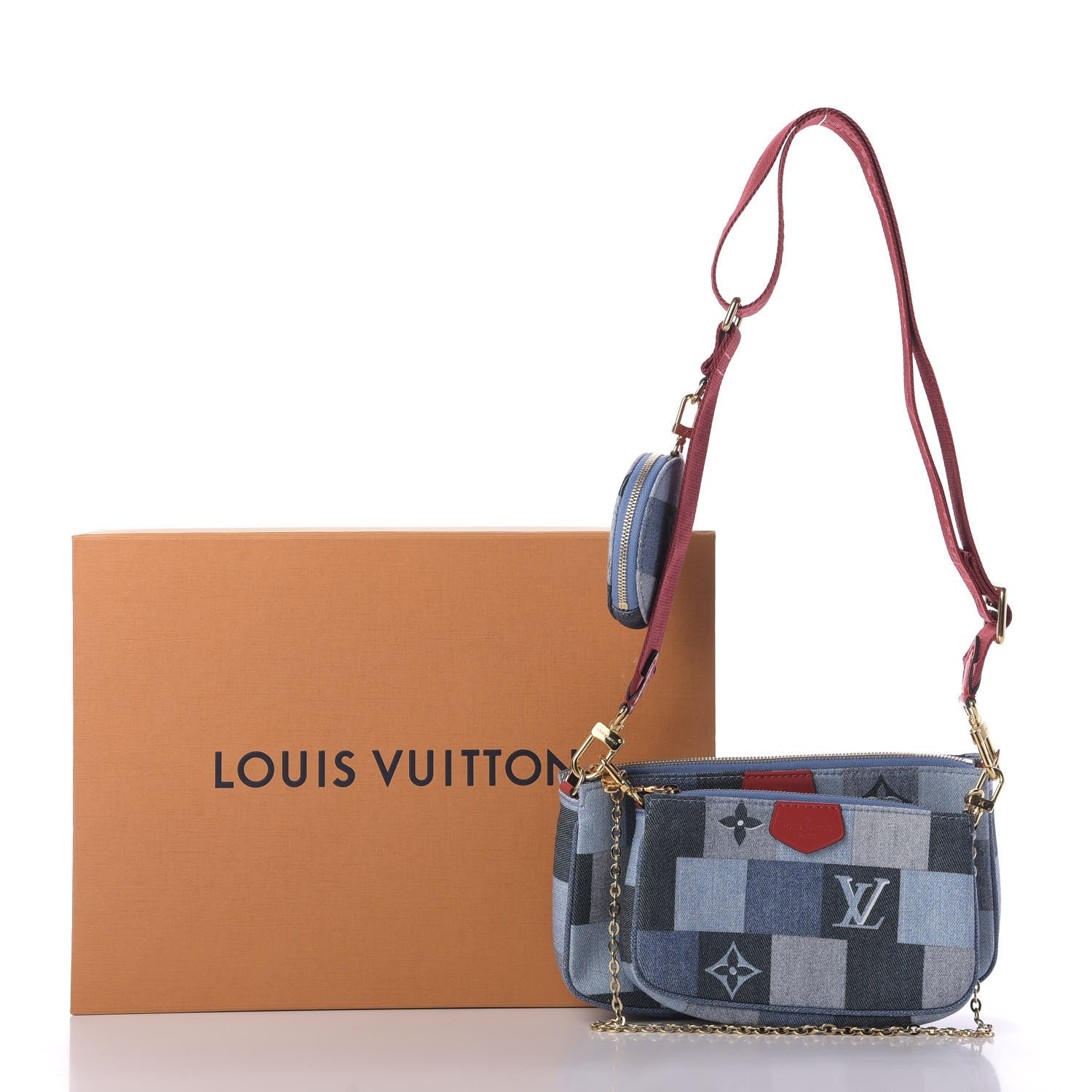 Louis Vuitton Monogram Denim Patchwork Multi-Pochette Accessoires