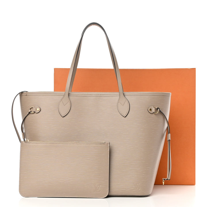 LOUIS VUITTON EPI LEATHER NEVERFULL MM TOTE BAG GALET