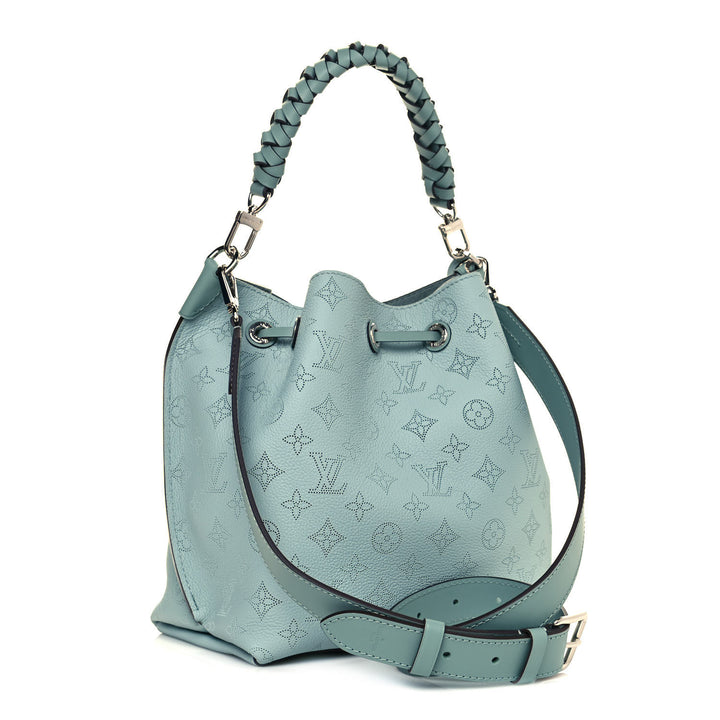 LOUIS VUITTON MAHINA MURIA VERT BUCKET BAG LAGON