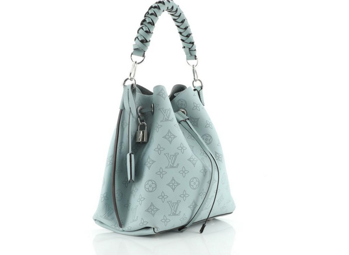 LOUIS VUITTON MAHINA MURIA VERT BUCKET BAG LAGON