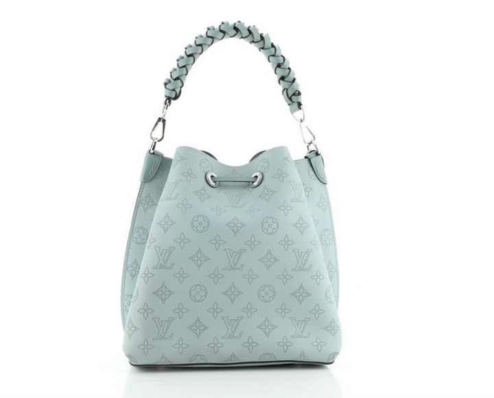LOUIS VUITTON MAHINA MURIA VERT BUCKET BAG LAGON