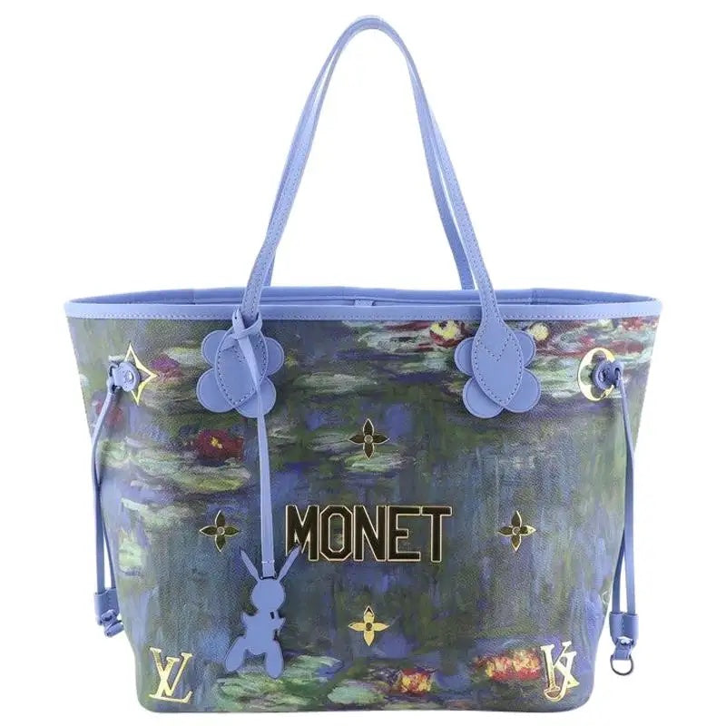 Louis Vuitton Neverfull NM Tote Limited Edition Jeff Koons Monet Print  Canvas MM